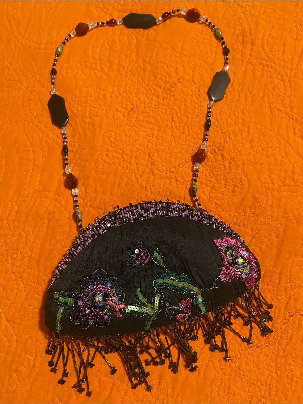 Mary Frances Embrodered, beaded and sequin embellished evening bag. Vintage